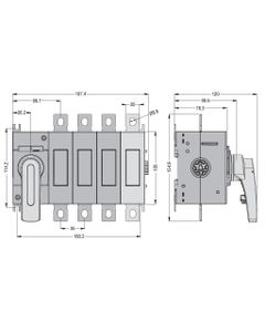 Czwarte pole GLX420315 do rozłączników GL0160C1..GL0315C1, zadziałanie bezzwłoczne