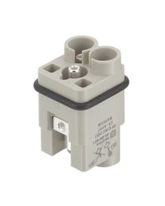 Wkład rozm. 3A, Han Q męski, 2+PE, 40A 400V, zaciski osiowe śrubowe, 2.5-6 mm2  (Han Q 2/0-m 14-10 AWG 400V)