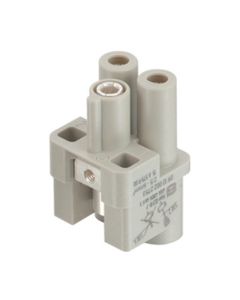 Wkład rozm. 3A, Han Q żeński, 2+PE, 40A 400V, zaciski osiowe śrubowe, 2.5-6 mm2  (Han Q 2/0-f 14-10 AWG 400V)