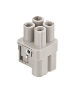 Wkład rozm. 3A, Han Q żeński, 3+PE, 40A 400V, do pinów zaciskanych, 1.5-10 mm2  (Han Q3/0 -F- Crimp)