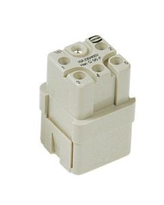 Wkład rozm. 3A, Han Q żeński, 5+PE, 16A 230/400V, do pinów zaciskanych, 0.14-2.5 mm2  (Han Q 5/0-F)