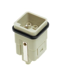 Wkład rozm. 3A, Han Q męski, 7+PE, 10A 400V, do pinów zaciskanych, 0.14-2.5 mm2  (Han Q 7/0-M)