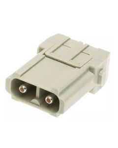 Han-Modular, moduł Han 40A Axial, męski, 2-pin, 40A 1000V, zaciski osiowe śrubowe, 6-10 mm2  (Han 40A axial module, male...