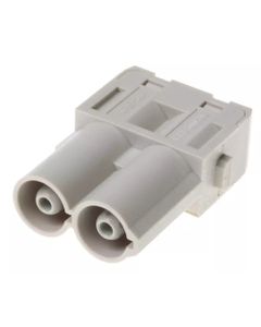 Han-Modular, moduł męski Han 70 A, 2-pin, 70A 1000V, zaciski osiowe śrubowe, 6-16 mm2  (Han 2Mod-M-AX 70A, 6-16mm˛)