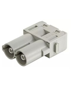 Han-Modular, moduł Han E, męski, 2-pin, 70A 1000V, zaciski osiowe śrubowe, 6-16 mm2  (Han Mod 2 Module M Axialscrew-70A ...