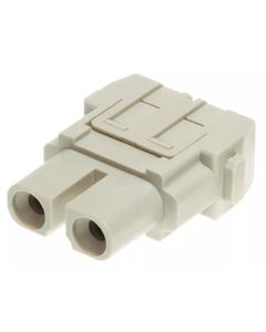 Han-Modular, moduł Han 40A Axial, żeński, 2-pin, 40A 1000V, zaciski osiowe śrubowe, 2.5-8 mm2  (Han 2 MOD BU-S 40 A)