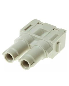 Han-Modular, moduł Han E, żeński, 2-pin, 70A 1000V, zaciski osiowe śrubowe, 6-16 mm2  (Han 2Mod-F-AX 70A, 6-16 mm˛)