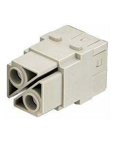 Han-Modular, moduł Han 100A, żeński, 2-pin, 100A 1000V, zaciski osiowe śrubowe, 16-35 mm2  (Han 2 MOD BU-S 100A/16-35mm2...