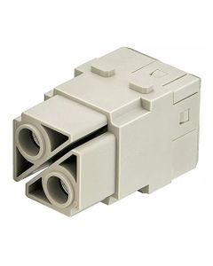 Han-Modular, moduł Han 100A, żeński, 2-pin, 100A 1000V, zaciski osiowe śrubowe, 10-25 mm2  (Han 2 MOD BU-S 100A/10-25mm2...