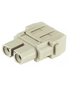 Han-Modular, moduł Han 40A, żeński, 2-pin, 40A 1000V, do pinów zaciskanych, 1.5-10 mm2  (Han 40A crimp module, female)...