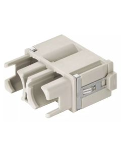 Han-Modular, modul do dwóch wkładów Han M12 GND, żeński, wersja z dodatk. przyłączeniem ekranu w ramce zawiaswej (Han M1...