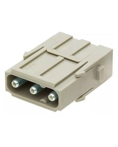 Han-Modular, moduł Han C Axial, męski, 3-pin, 40A 690V, zaciski osiowe śrubowe, 2.5-8 mm2  (Han 3 Mod-M-s 40A)