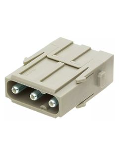 Han-Modular, moduł Han C Axial, męski, 3-pin, 40A 690V, zaciski osiowe śrubowe, 6-10 mm2  (Han 3 Mod-M-s 40A 10qmm)