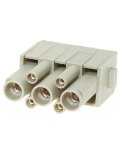 Han-Modular, moduł Han CD, żeński, 7 kontaktów (3 mocy 40A i 4 sygnałowe 10A), 830V, do pinów zaciskanych, 0.14-6 mm2  (...