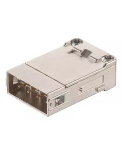 Han-Modular, wkład Han Gigabit, męski, 8-pin + ekran, kat.6A, 10Gbit/s, 5A 60V DC, do pinów zaciskanych D-Sub, 0.09-0.52...