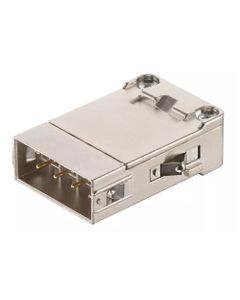 Han-Modular, wkład Han Gigabit, męski, 8-pin + ekran podł. do ramki, kat.6A, 10Gbit/s, 5A 60V DC, do pinów zaciskanych D...