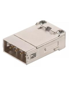 Han-Modular, wkład Han Gigabit, męski, 8-pin + ekran, kat.8.2 40Gbit/s, 5A 60V DC, do pinów zaciskanych D-Sub, 0.09-0.52...