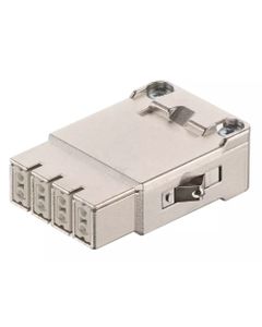 Han-Modular, wkład Han Gigabit, żeński, 8-pin + ekran podł. do ramki, kat.6A, 10Gbit/s, 5A 60V DC, do pinów zaciskanych ...