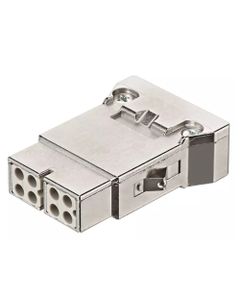 Han-Modular, Wkład Han Megabit, żeński, 2 x 4-pin + ekran podł. do ramki, kat.5e, 100Mbit/s, 10A 50V, do pinów zaciskany...