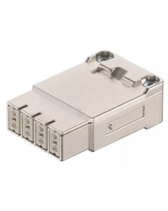 Han-Modular, wkład Han Gigabit, żeński, 8-pin + ekran, kat.8.2 40Gbit/s, 5A 60V DC, do pinów zaciskanych D-Sub, 0.09-0.5...