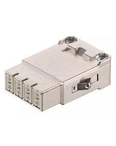 Han-Modular, wkład Han Gigabit, żeński, 8-pin + ekran podł. do ramki, kat.8.2 40Gbit/s, 5A 60V DC, do pinów zaciskanych ...