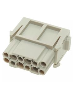 Han-Modular, moduł Han DD, żeński, 12-pin, 10A 250V, do pinów zaciskanych, 0.14-2.5 mm2  (Han 12 MOD BU-C 10A)