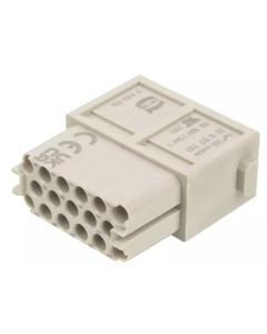 Han-Modular, moduł Han DDD, żeński, 17-pin, 10A 150V, do pinów zaciskanych, 0.14-2.5 mm2  (Han 17 Mod Bu-c 10A)