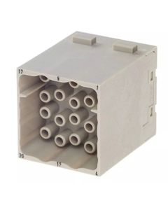 Han-Modular, moduł Han EEE, męski, 20-pin, 16A 500V, do pinów zaciskanych, 0.14-4 mm2  (Han 20 Mod-M)