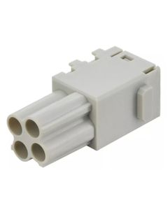 Han-Modular, moduł Domino Han EE Cube, żeński, 4-pin, 16A 400V, piny do zaciskania, 0.14-4 mm2, duża zatyczka (Han Domin...