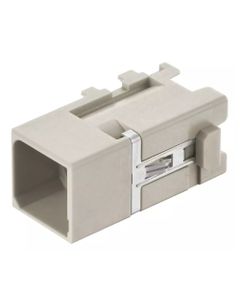 Han-Modular, moduł Han Domino M12 , męski, do 1 wkładu Han M12, z przłączem ekranu do ramki zawiasowej, mała zatyczka (H...