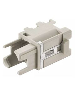 Han-Modular, moduł Han Domino M12, żeński, do 1 wkładu Han M12, z przłączem ekranu do ramki zawiasowej, mała zatyczka (H...