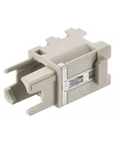 Han-Modular, moduł Han Domino M12, żeński, do 1 wkładu Han M12, z przłączem ekranu do ramki zawiasowej, duża zatyczka (H...