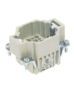 Wkład rozm. 6B, Han DD męski, 24+PE, 10A 250V, do pinów zaciskanych, 0.14-2.5 mm2  (Han 24DD-SMC-MI-CRT)