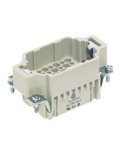 Wkład rozm. 10B, Han DD męski, 42+PE, 10A 250V, do pinów zaciskanych, 0.14-2.5 mm2  (Han 42DD-SMC-MI-CRT)