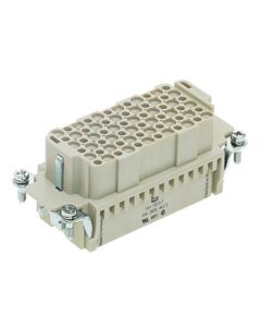 Wkład rozm. 16B, Han DD żeński, 72+PE, 10A 250V, do pinów zaciskanych, 0.14-2.5 mm2  (Han 72DD-SMC-FI-CRT)