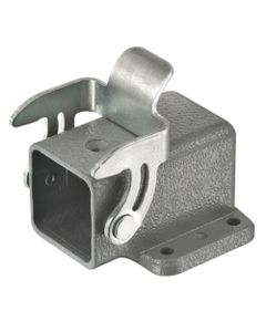 Obudowa złącza rozm. 3A, Han A Base Angled 1Lever, metal, przelotowa, kątowa z klamrą, mocowanie na 4 śruby, rygiel poje...