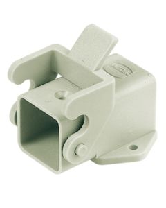 Obudowa złącza rozm. 3A, Han 3A-AGW-QB, jasnoszary plastik, przelotowa kątowa, z klamrą, rygiel pojedynczy