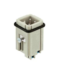 Wkład rozm. 3A, Han A męski, 3+PE, 10A 230/400V, zaciski Quick Lock, 0.25-1.5 mm2  (Han 3A-M-QL 1,5mm2)