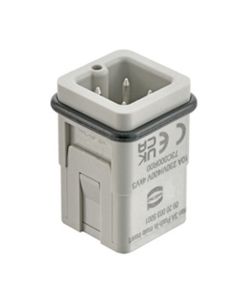Wkład rozm. 3A, Han A męski, 3+PE, 10A 230/400V, zaciski Push-in, 0.5-2.5 mm2  (Han 3A Push-In, male insert)