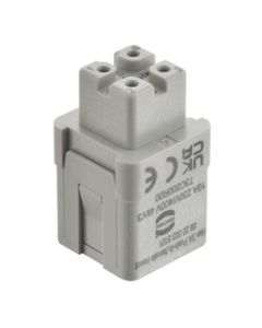 Wkład rozm. 3A, Han A żeński, 3+PE, 10A 230/400V, zaciski Push-in, 0.5-2.5 mm2  (Han 3A Push-In, female insert)