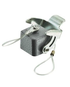 Pokrywa ochronna rozm. 3A, Han 3A, metal, z klamrą i linką mocującą, z uszczelką, rygiel pojedynczy, do zamontowanego wt...