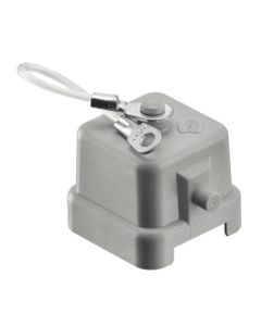 Pokrywa ochronna rozm. 3A, Han 3A-AK, jasnoszary plastik, dla obudów przelotowych, z linką mocującą, do zamontowanego wt...