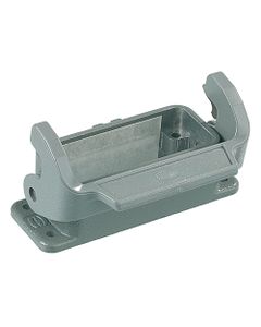 Obudowa złącza rozm. 10A, Han 10 A-agg-LB, metal, przelotowa, prosta z klamrą, rygiel pojedynczy, niska konstrukcja