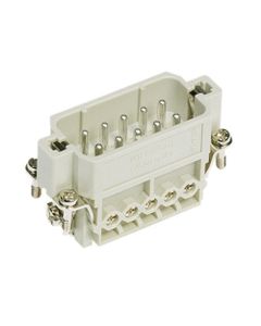 Wkład rozm. 10A, Han A męski, 10+PE, 16A 250V, zaciski śrubowe, 0.75-2.5 mm2  (Han 10A-STI-S)