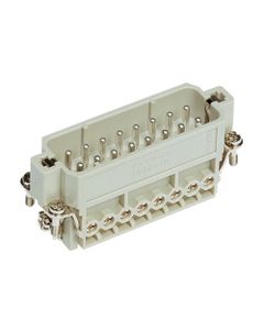 Wkład rozm. 16A, Han A męski, 16+PE, 16A 250V, zaciski śrubowe, z ochroną przewodu, 0.14-2.5 mm2  (Han A 16 Pos. M Inser...