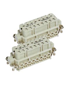 Wkład rozm. 32A, Han A żeński, 16+PE (17-32), 16A 250V, zaciski śrubowe, z ochroną przewodu, 0.75-2.5 mm2  (Han A16 Pos ...