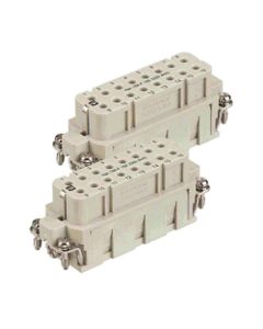 Wkład rozm. 32A, Han A żeński, 16+PE (17-32), 16A 250V, do pinów zaciskanych, 0.14-4 mm2  (Han 16A-BU-C (17-32))