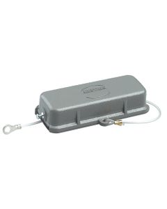Pokrywa ochronna rozm. 16A, Han 16A-AK, metal, dla obudowy gniazd przelotowych i kabel-kabel, z linką mocującą, rygiel p...