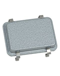 Pokrywa ochronna rozm. 32A, Han 32 A-AK-T, metal, dla obudów wtyczek z 2 klamrami, rygiel podwójny