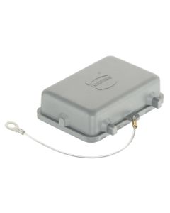 Pokrywa ochronna rozm. 32A, Han 32A, plastik, dla obudowy gniazd przelotowych i cokołowych, z linką mocującą, rygiel pod...